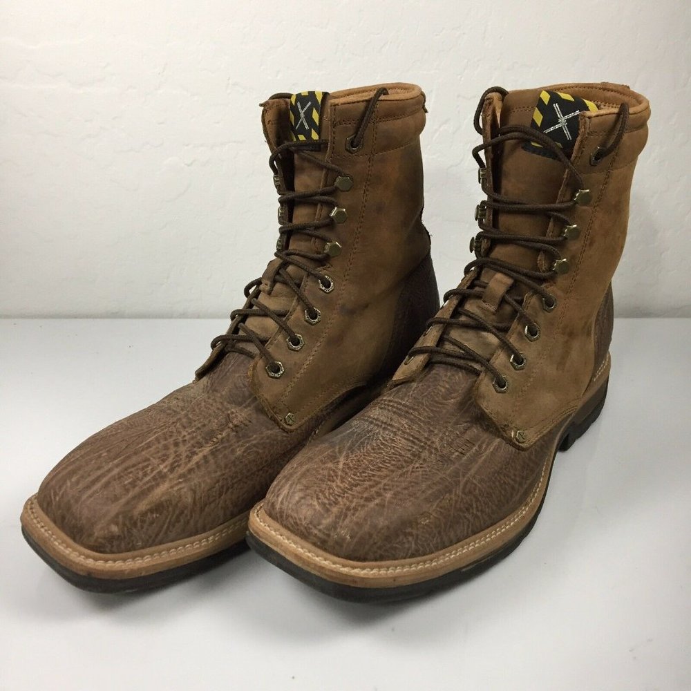 Twisted X Work Boots Brown Leather Steel Toe MLCSL01 Mens Size 11